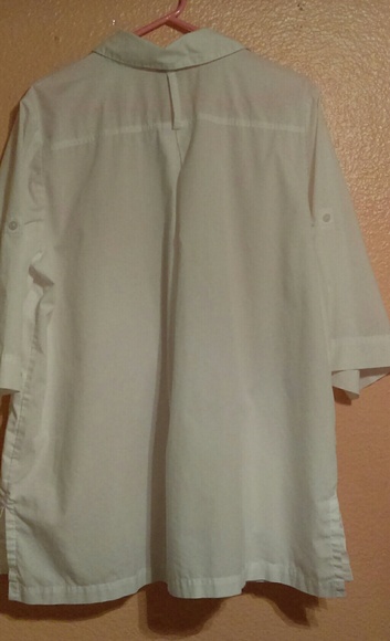 Joan Rivers white button down shirt with pockets - Picture 5 of 8